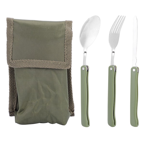 Udendørs, foldbar gaffelkniv med ske i rustfrit stål, servicesæt til camping picnic-ture