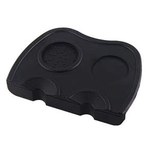 Kaffepress Pad Mat i Silikon av Livsmedelskvalitet, Luktfri Dubbelspår Kaffepress Mat för Hemkafé Svart L 21x15x0.6cm/8.3x5.9x0.24in