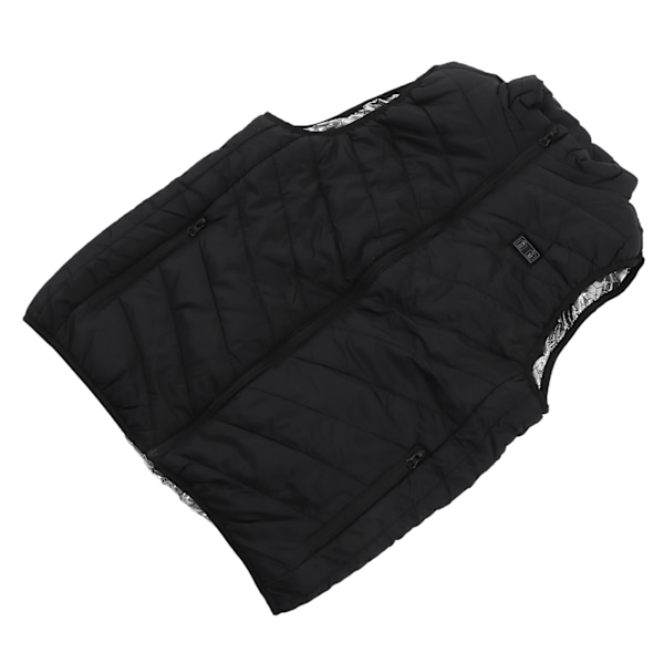Opvarmet Vest Udendørs USB Opladning Varmt Vandtæt 2 Kontrol 15 Zone Opvarmningstøj Sort 4XL