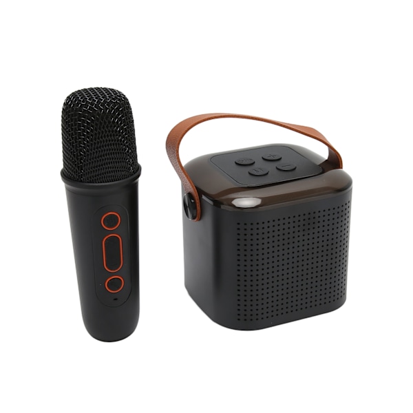 Karaoke Maskine Stereo RGB Lys Bærbar Bluetooth Højttaler med 1 Mikrofon til Hjemmefest Sort