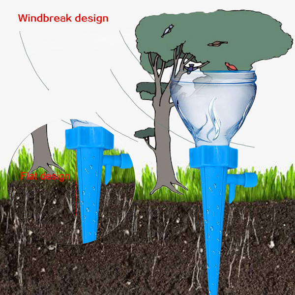 12 stk. Justerbare selvvandende pigge Automatisk plantevanding Drypvandingspigge med langsom frigivelseskontrolventilkontakt