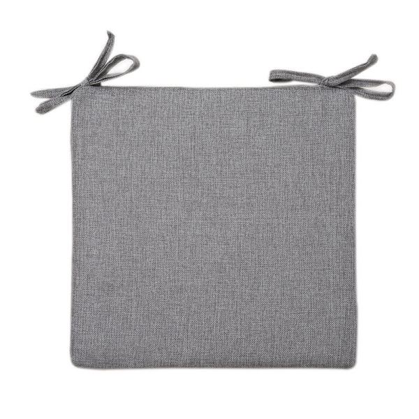 1 x sommerstolehynde i grå hør bomuld - 40 x 4 cm - almindeligt hørlook - plet- og vandafvisende - med fastgørelsesstrop