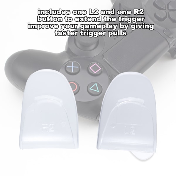 2 STK./ Sæt Holdbare R2 L2 Knapper Trigger Extender Udvidelse til PS4 Controller (Transparent)