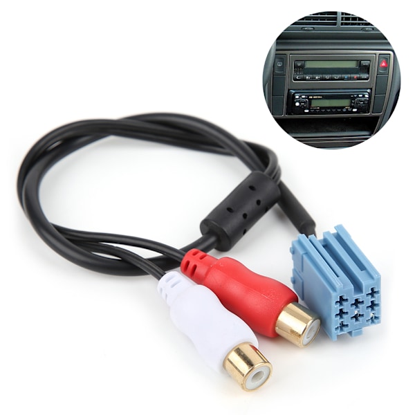 8-pin Mini ISO RCA-kabeladapter for Blaupunkt CD-veksler bilstereo