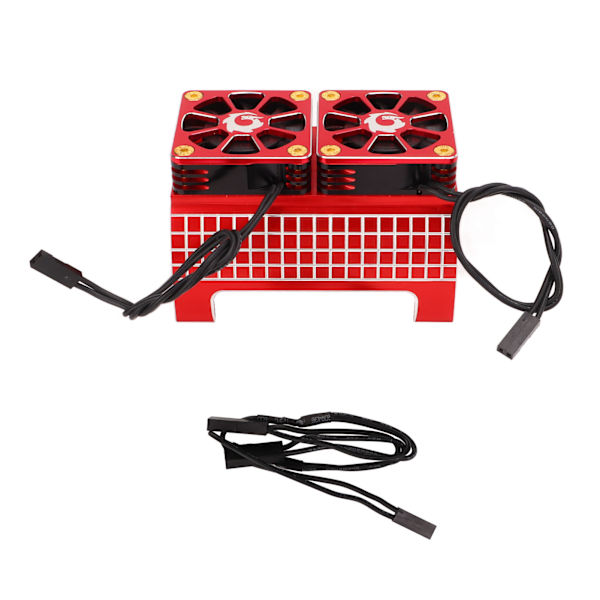 RC Motor Dobbelt Kjøleventilator Varmespreder Aluminium Legering 5 til 7,4V 1/5 RC Tilbehør for Traxxas Rød
