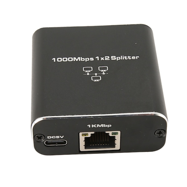 Gigabit-delare 1000 Mbps 1 in 2 ut RJ45-port Nätverksdelare i aluminiumlegering för PC-bärbar dator Router