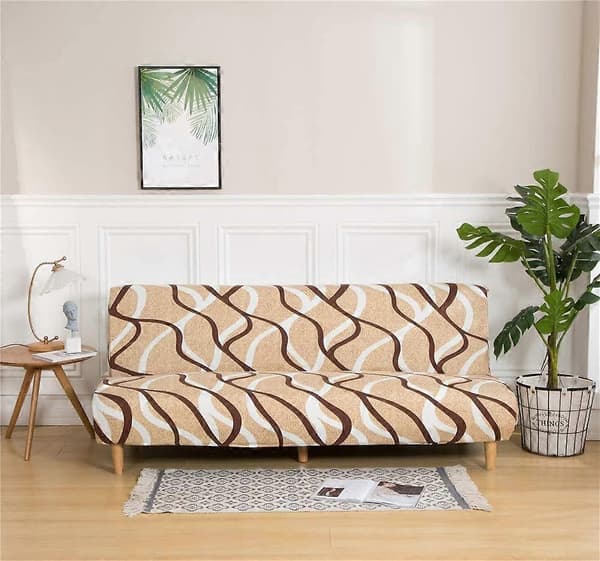 Sofatrekk uten armlener 3-seter/2-seter, stretch sofatrekk for sovesofa L