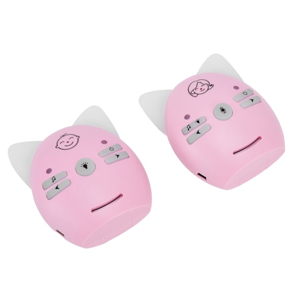 V30 Digital Audio Baby Monitor Bærbar Alarm Følsom Trådløs Toveis Baby Gråtedetektor Rosa EU-plugg 100‑240V