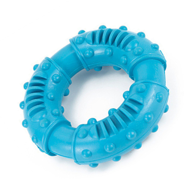 Hund Tuggleksak i Gummi, Ringformad, Tandslipning, Bita-Resistent, Halksäker, Blå