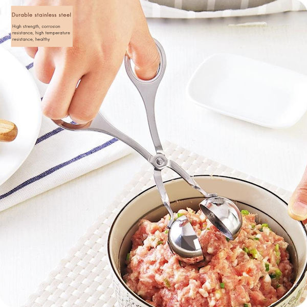 2 stk. rustfrit stålkugleformere Non Stick frikadellekugler formere kugleformere pincet