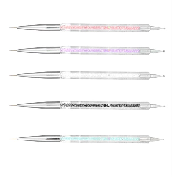 5 kpl Double Heads Crystal Dotting manikyyrityökalut Maalaus Dot Pen Nail Art Paint Set