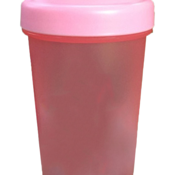 Proteinpulver Shaker Cup PP Shaker flaske med rustfrit stål kugle til blanding 500ml Rosa