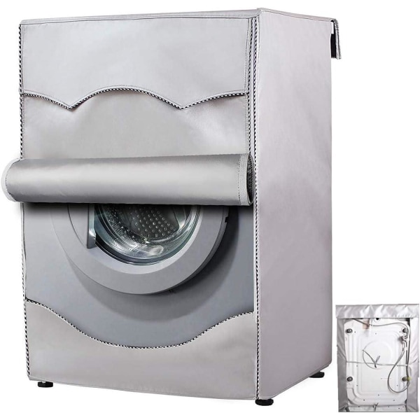 60 x 53 x 85 cm, Sølv vandtæt betræk til hjemmevaskemaskine - Solbeskyttelse - til tørretumbler foran