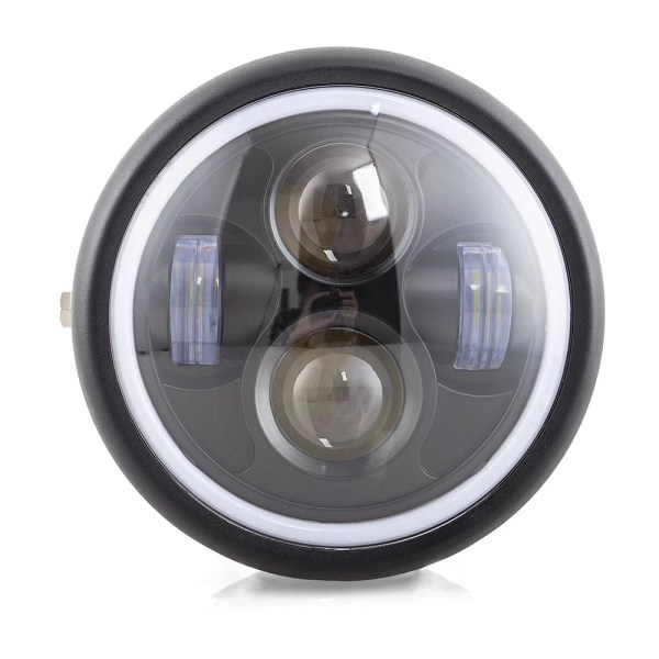 Pyöreä 6,5 tuuman LED-moottoripyörän etuvalo, 12V moottoripyörän etuvalon lamppu Spottivalo Sportster Cafe Racer Bobberille