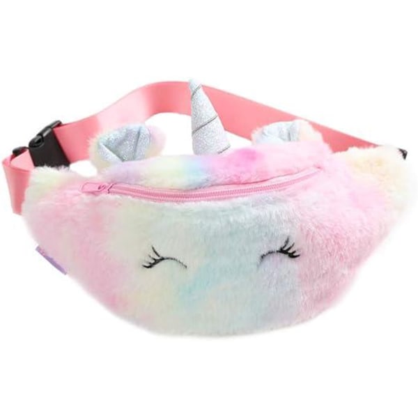 Pastell Unicorn Fanny Pack Tie Dye Hip Bröstväska Midjeaxelväska Söt och rolig Fanny Pack för barn och flickor