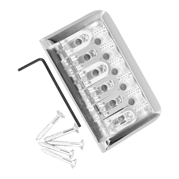 Fast Hardtail Guitar Bridge U Form Sadel Bridge Erstatning Metal Elektrisk Guitar String Bridge Sølv