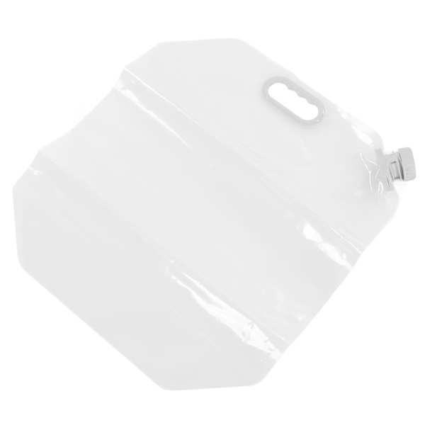 15L hopfällbar vattenbehållare Transparent PVC Återanvändbar frysbar vattenbehållare för nödsituationer utomhuscamping Vit