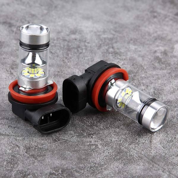 2x H8 H9 H11 6000K Super White 100W LED-strålkastarlampor Kit Dimljus Bilkörningsljus
