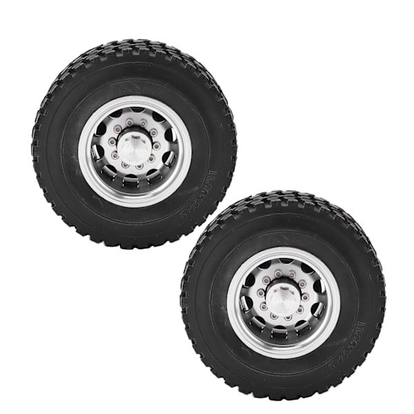 Metalllegering bakhjulsnavfälgar med 22 mm bredd bakre gummilastarhjul för Tamiya 1/14 RC TrailerBlack