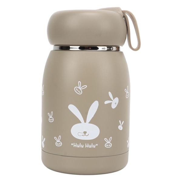 Children's Insulation Cup 12oz Double Wall Portable Rabbit Pattern Insulated Water Bottle for Travel Grey