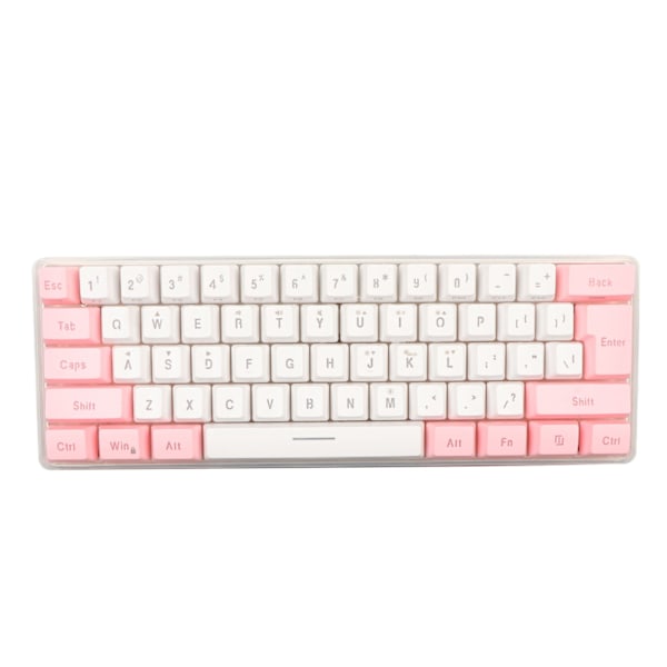 60 % Langallinen Pelikirjoitin RGB Mini-näppäimistö Mekaniikan jäljittely Kompakti 61 Näppäintä Näppäimistö Pelaajille Kirjoittajille Vaaleanpunainen Valkoinen