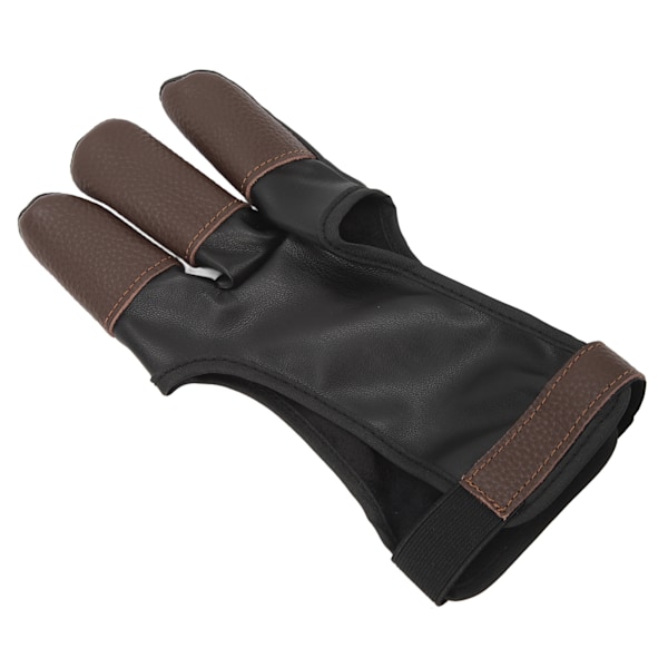 PU Läder Bågskytte Handske Finger Tab - Tre Finger Guard Tillbehör för Recurve Compound Bow S