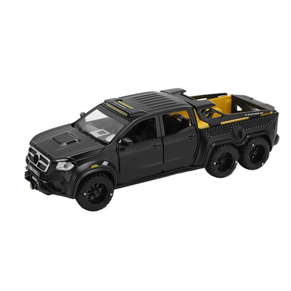 1/28 Off Road -mallin metallivalettu diecast-leluauto äänellä ja valolla lapsille pojille tytöille musta