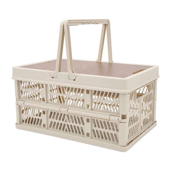 Camping Picnic Kurv Foldbar Stor Kapacitet Multifunktion Håndholdt Camping Opbevaringskurv Camping Opbevaringsboks Grå Hvid S