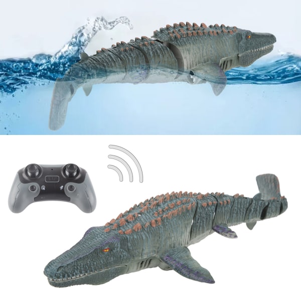 Fjernbetjening Mosasaurus Dinosaur Legetøj - Realistisk trådløst havmonster til børn (6+ år) - Inkluderer 3 batterier