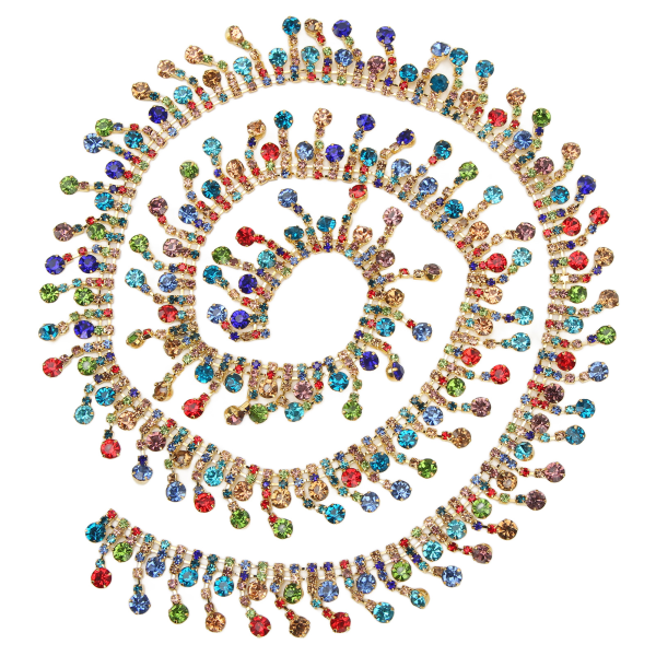 1Yd tekojalokivitupsuketju koristeltu värillinen pyöreä strassikivi korkeakiiltävä 2 cm leveä tekojalokiviketju DIY-kaulakoruihin