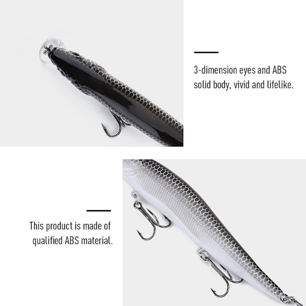 1st Long Tail Fishing Kunstig Levende Agn Naturlig Lignende Minnow Lures Fisketilbehør (A)