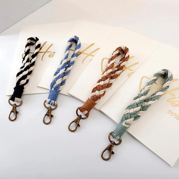 2 stk (grønn) nøkkelring armbånd lanyard kvinner kort lanyard boho lanyard