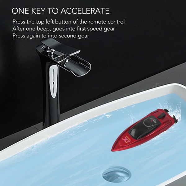 High Speed ​​USB-fjernbetjening Mini Speedboat Legetøj - Rød Red