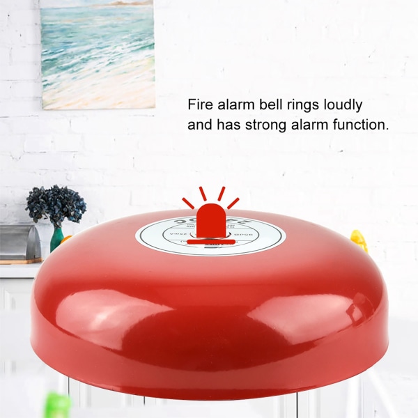 Röd 24V metall rund larmklocka för säkerhets- och brandlarm
