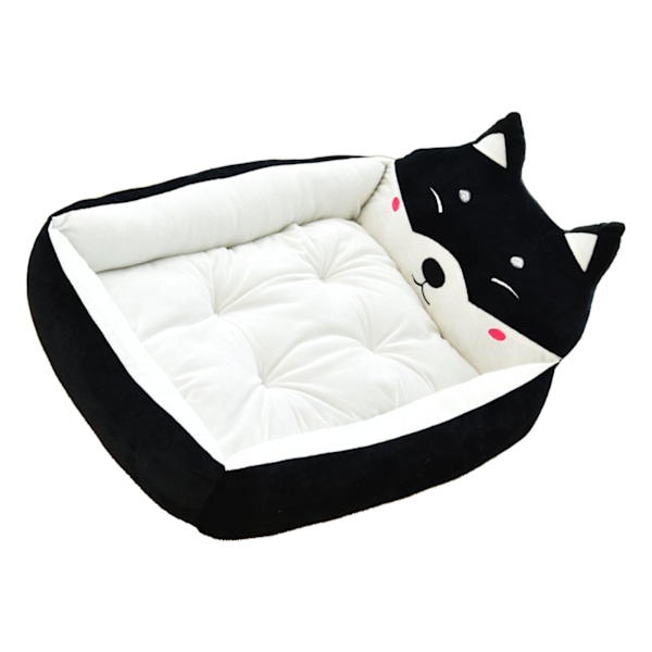 Tegneserie Hundebed Vinter Varmt Sød Vaskbar Alle Sæsoner Kæledyrsbur Bed til Hunde Katte Kæledyr Sort Akita Ca. 50cm/19.7in (Kæledyr Under 2.5kg/5.5lb)