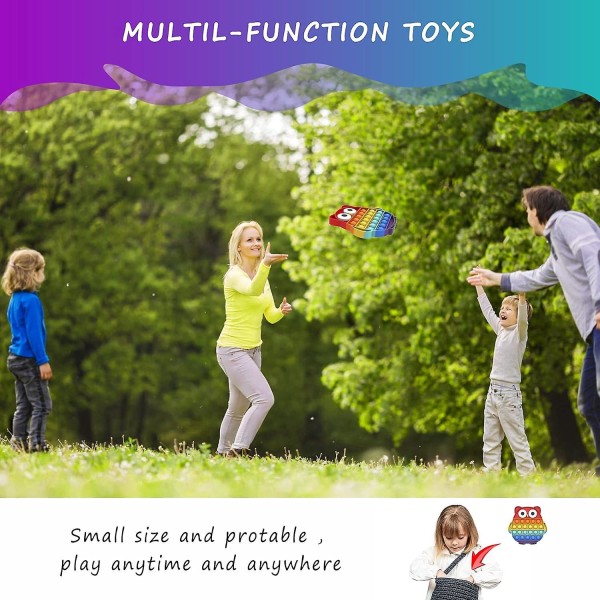 Holdbar flerfarvet silikone push-boble sensorisk legetøj til anti-stress og angstlindring - velegnet til børn, familie og venner (ugle)