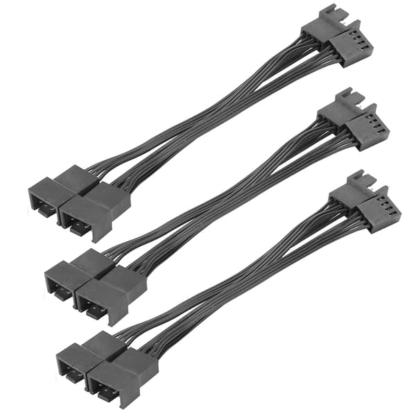 3st Förlängningskabel 1 till 3 Datorchassi CPU-fläkt Tandemmetod 4Pin Adapterkabel