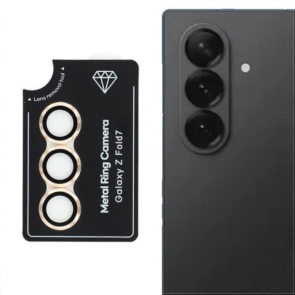 For Samsung Galaxy Z Fold7 5G Camera Lens Protector Set Electroplating Metal+Tempered Glass