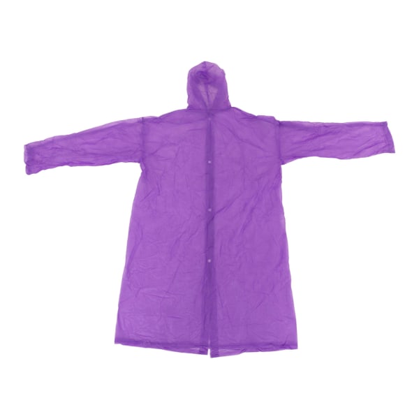 Bærbar regnfrakke Universal Vandtæt regntøj med hætte og ærmer Genanvendeligt regntøj til unisex voksne Lilla