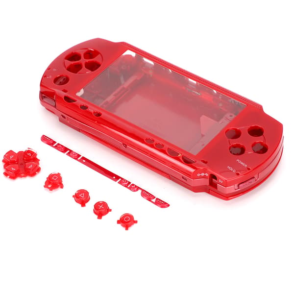 Udskiftning ABS Materiale Host Game Console Shell med Skruetrækker til PSP1000 Konsol Rød
