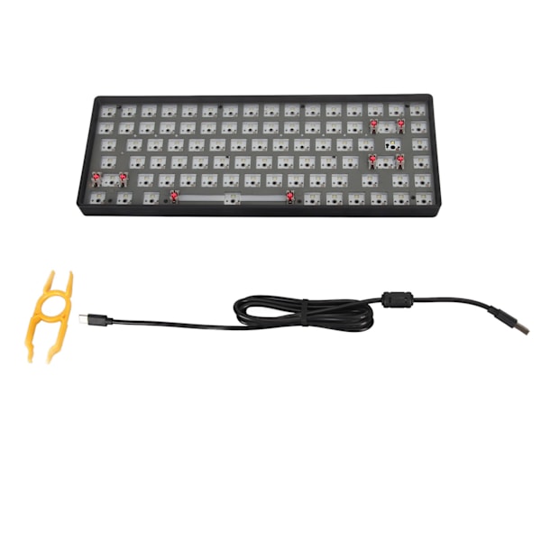 Mekaniskt tangentbordskit Vit 84 Tangenter 2.4G BT Trådbunden 75% Layout Hot Swap Anpassat Gaming Tangentbord för DIY Ersättning