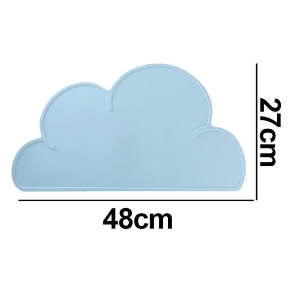Silikone Cloud dækkeserviet til børn Skridsikkert dækkeserviet Bærbar madmåtte Skridsikkert isoleret måtte (blå)