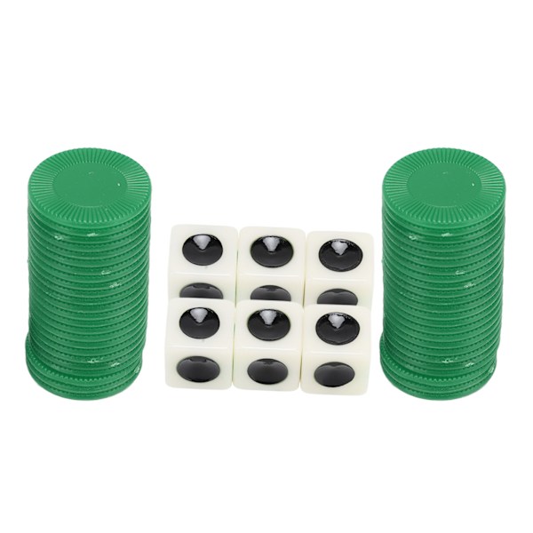 2 Set Vänster Höger Mitt Dice Game 16mm Med 3 Tärningar 24 Chips För Familjekvällar Vänner Sammankomster Spel Fester Grön