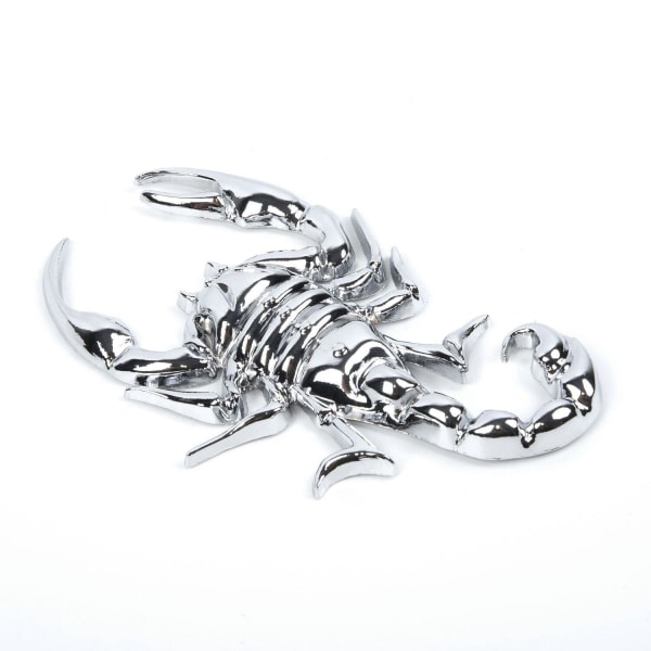 1 stk Krommetall-emblem Silver Scorpion 3D Car Tail Trunk Decal Logo Decor