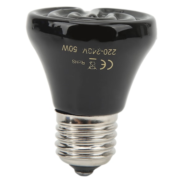 Keramisk krybdyr varmelampe pære mini infrarød varme keramisk amfibie varmelampe til firben krybdyr 220V‑240V 50W sort