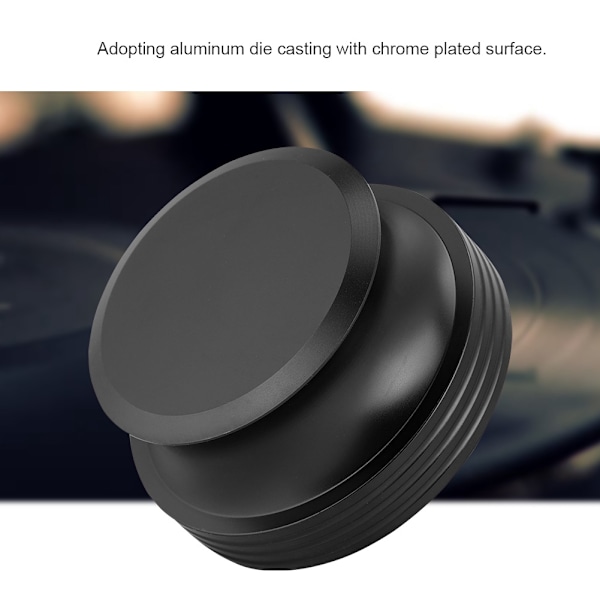 Hållbar Skivspelarvikt i Aluminium för LP Vinyl Metallskivstabilisator (Svart)