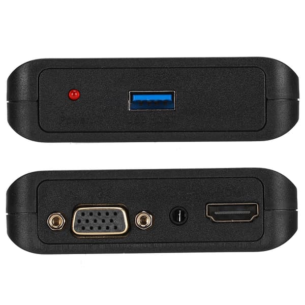 USB 3.0 til HDMI VGA Konverter Udvider HD Video Audio Display Adapter til Win/MAC OS Sort