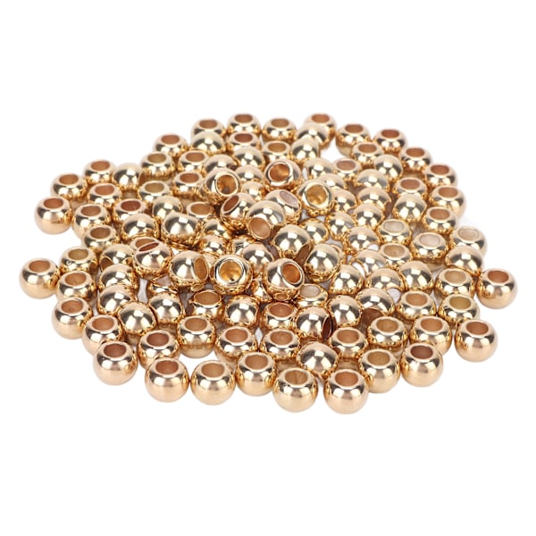 200 st Resin Pärlor Bred Användning Glansig Yta Robust Hållbar Livfull Färg Hantverkspärlor för Smycken Kläder Väska 12mm Guld