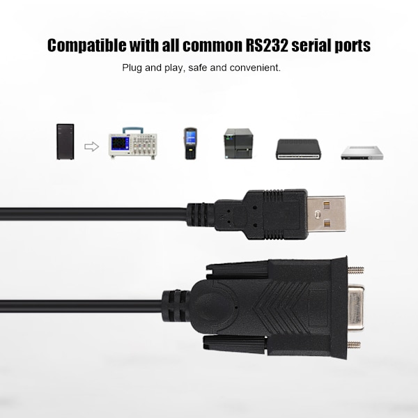 USB 2.0 - RS232 sarjaporttikaapelin muunnin DB9 yleismallin naarasliitinkaapeli 1,5 m