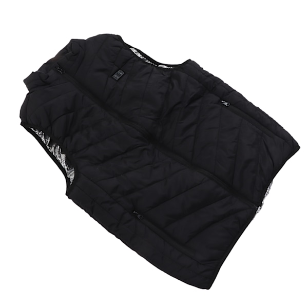 Opvarmet Vest Udendørs USB Opladning Varmt Vandtæt 2 Kontrol 15 Zone Opvarmningstøj Sort 4XL